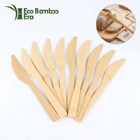 Couteaux en bambou écologiques pour restaurant et cuisine domestique, logo et taille personnalisés, couteau jetable