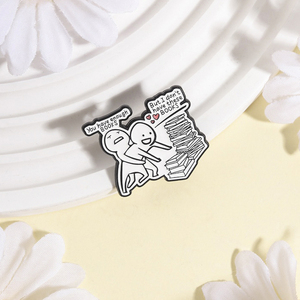 Bookish Flork Pins de esmalte con figura simplificada, con la frase 'Tienes suficientes libros, pero yo no tengo estos libros', broche, insignia, joyería, regalo para amigos - Product Image 3