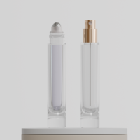 Flacon roll-on en verre 10 ml et flacons pulvérisateurs à pompe pour lotion avec finition métallique - Emballage de soins de la peau double fonction avec impression sérigraphique