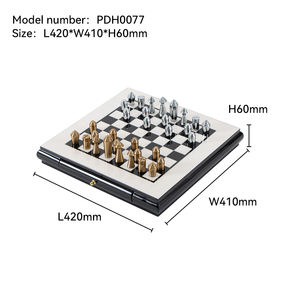 Juego de <span class=keywords><strong>Ajedrez</strong></span> de Metal de Lujo con Caja de Almacenamiento, Decoración Elegante para el Hogar y Juego Intelectual - Product Image 6