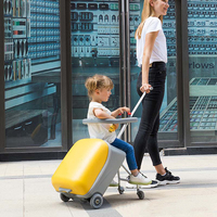 Valise trolley JX avec siège intégré pour enfants, 20 pouces, avec serrure à code, pour l'embarquement