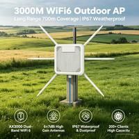 Point d'accès extérieur d'entreprise WIFI6 bi-bande longue portée 1KM sans fil 3000M, répéteur WIFI Wave2 4x4 MU-MIMO IP67