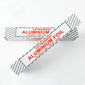 Huishoudelijke Aluminiumfolie Rol Voor Keuken Gebruik Zware Bbq Aluminiumfolie Grill Folie Voor Voedselverpakking 45Cm 60M