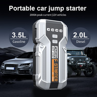 Démarreur de batterie de voiture portable 8000mAh 1000A avec batterie externe intégrée, éclairage LED et écran numérique pour