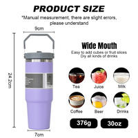 Vente en gros de gobelets de voyage d'extérieur de 30 oz, gobelet personnalisé avec logo, tasses à café, gobelet à double paroi en acier inoxydable avec paille rabattable