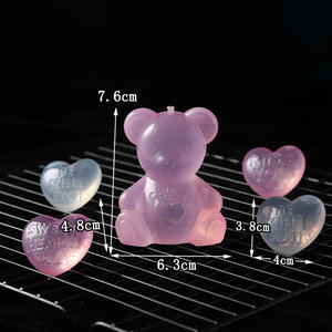 Vente en gros de moules à glaçons en PE de qualité alimentaire DD1557, 15 pièces, pour la décoration de boissons de fête, en forme de cœur, réutilisables - Product Image 4