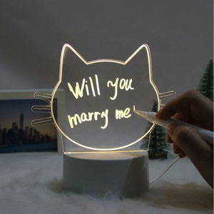 Lampada LED Creativa con Lavagna per Messaggi, Luce Notturna USB Riscrivibile, Luce Calda e Soffusa, Lampada in Acrilico per Bambini, Decorazione per Fidanzate - Product Image 3