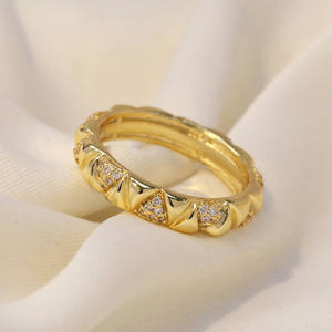 Lujo latón fantasía oro vermeil CZ piedras <span class=keywords><strong>PYRA</strong></span> pavé anillo de diamantes - Product Image 2