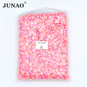 จุนอาโอ ขายส่ง ลูกปัดมุกแบนสีเบจ AB ขนาด 2 มม. 4 มม. 6 มม. 8 มม. 10 มม. 12 มม. ครึ่งวงกลม สำหรับตกแต่งชุด - Product Image 2