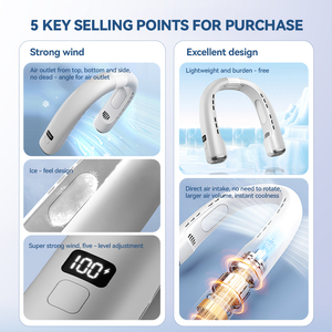 Ventola da collo ricaricabile USB a 5 velocità 4H di raffreddamento 5V tipo-C portatile ventola personale con batteria 4.44Wh per uso esterno - Product Image 2