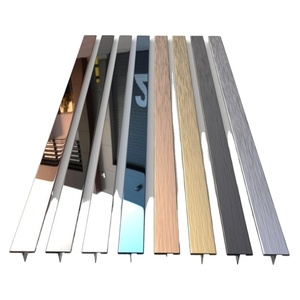 Modern T-slot <strong>Tile</strong> Trim 304 Stainless Steel 1mm <strong>Edge</strong> Strip T Shape for Building Office Wall Protection for Living Room