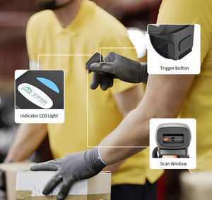 Escáner de código de barras FS03, miniescáner de anillo de dedo portátil, diente azul, 2D, Económico - Product Image 5