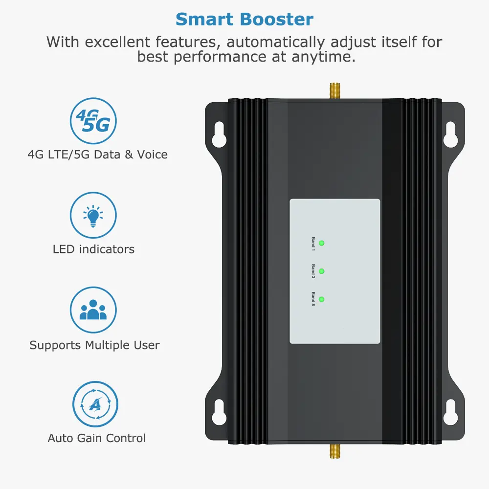 Nouveau amplificateur de Signal de téléphone portable 5G 4G LTE répéteur de Signal Mobile pour bande 1 bande 3 bande 8 réseau prend en charge GSM GPRS