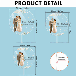 Décoration <span class=keywords><strong>de</strong></span> gâteau en acrylique personnalisée avec <span class=keywords><strong>photo</strong></span> <span class=keywords><strong>de</strong></span> mariage, souvenir et décoration <span class=keywords><strong>de</strong></span> mariage pour les mariés - Product Image 3