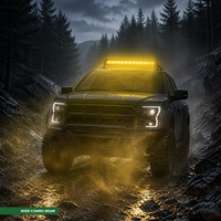 Barre lumineuse LED HSSH de 30 pouces jaune à rangée unique sans vis pour voitures 4x4 tout-terrain et VTT, puissance homologuée OEM