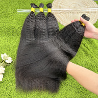 Migliori Capelli Umani Grezzi Vietnamiti in Bulk, Doppia Trama, per Trecce Boho, Capelli Afro Kinky in Bulk
