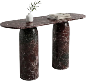 Mesa Consola Moderna de Lujo para Sala de Estar, en Mármol Rojo Natural Rosso Levanto, para Hotel - Product Image 1