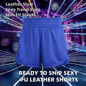 Ready to Ship Women Clothing Trendy <b>Sexy</b> Casual Elastic Waist Skinny Mid S-XL Spandex/Polyester Club Wear Boutique Shorts - Product Image 2