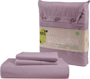 Sábana bajera de algodón orgánico 100%, conjunto de 3 piezas de tamaño queen, Sábana bajera y 2 fundas de almohada de <span class=keywords><strong>Nan</strong></span> Tong - Product Image 1
