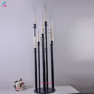 K-1171 <strong>Black</strong> Design Tall Table Candlestick Wedding Centerpiece <strong>Candelabra</strong> - Product Image 2