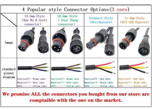 Cable Pigtail NEGRO de 3 Núcleos, Impermeable, 50 cm de Largo Cada Uno; Cable Macho y Hembra de 18 AWG, Conector Raywu/xConnect - Product Image 6