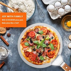 Pelle à <span class=keywords><strong>pizza</strong></span> grande en acier inoxydable avec manche en bois de caoutchouc, spatule à gâteau, plateau à <span class=keywords><strong>pizza</strong></span> - Product Image 4