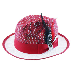 <span class=keywords><strong>Chapeau</strong></span> Fedora d'été bicolore en <span class=keywords><strong>paille</strong></span>, personnalisé avec ruban et plumes, respirant, tissé, style Trilby Panama pour hommes et femmes, vente en gros - Product Image 4