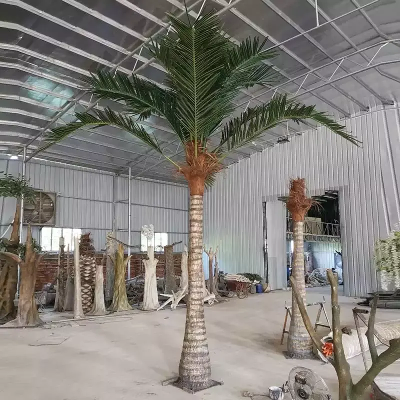 Iyi fiyat yapay açık palmiye ağacı 3m hindistan cevizi hurma ağacı açık yapay yaprak dökmeyen bitki 3m palmiye ağaçları