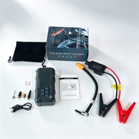 Démarreur de voiture 4-en-1 12V 8000mAh, compresseur d'air, booster de batterie, batterie externe, gonfleur de pneus portable avec affichage numérique de la pression