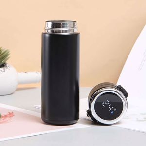 Stainless Steel Vacuum Tumbler With Temperature Display Travel Thermos <b>Cup</b> Minimalist Design Straight Shape For All - Product Image 3