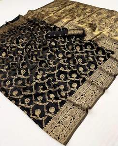 Meilleure qualité six verges pur Mashru Satin tissage Sarees tissu en six nuances pour les fêtes prix de gros - Product Image 1