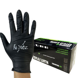 Guantes de Nitrilo Personalizados con Logotipo, 4mil 5mil, para Salón de Belleza, Tatuajes, Color Morado, Verde, Azul, Rosa, Negro - Product Image 1