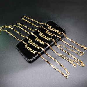 ファッションレターアンクレットカスタマイズ可能なロゴパーソナライズされたステンレス鋼キューバリンクアンクレット女性用アンクレット - Product Image 3