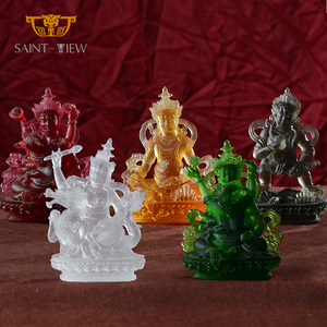 Estatuas de Jambhala Amarillas de la India, Esculturas Budistas de Cristal, Figura de Buda Hecha a Mano, Venta al por Mayor - Product Image 4