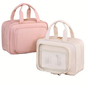 Sac de voyage portable pour cosmétiques, organiseur de maquillage imperméable pour femmes avec poignée et séparateur - Product Image 2