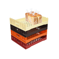 Caisse de transport empilable en plastique HDPE de qualité alimentaire 550*485*130, petite caisse de transport empilable en plastique pour le pain