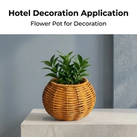 Pot de fleurs en rotin PP tressé à la main 2025, conteneur pour fleurs artificielles, panier décoratif pour plantes, pour la maison, la table, le jardin