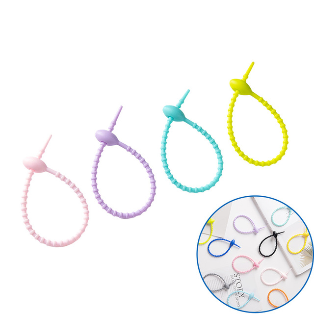 DIY Craft Keychain Bag Hanger Multifunctional Wire Winder Organizer Magnetic Silicone Cable Ties Silicone Cable Ties