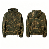 Veste à capuche zippée ample pour homme Rainbow Spray Premium Apparel Manufacturer, imprimé camouflage vintage, veste safari épaisse pour homme