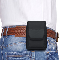 Tas Sarung Ponsel Vertikal dari Nilon untuk iPhone Duo 18 Fold dan Samsung Galaxy Z Fold 8 dengan Klip Sabuk dan Tempat Kartu
