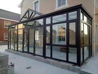 Terraza Acristalada Multifuncional de Estilo Europeo con Puertas y Ventanas Corredizas de Aluminio Aisladas para Jardín y Ocio