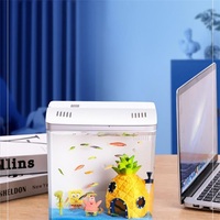 Petit aquarium Zaohetian avec filtre en coton, pompe à eau, aquarium en acrylique de bureau, aquarium en acrylique USB