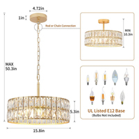 Lustre suspendu en cristal classique personnalisé, hauteur réglable, pour hôtel, restaurant, cuisine, salon, décoration, lampe suspendue