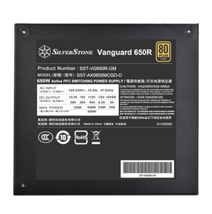 Alimentation électrique SilverStone VANGUARD VG650R-GM 650W Gold entièrement modulaire ATX 3.1 pour ordinateur de bureau - Product Image 6