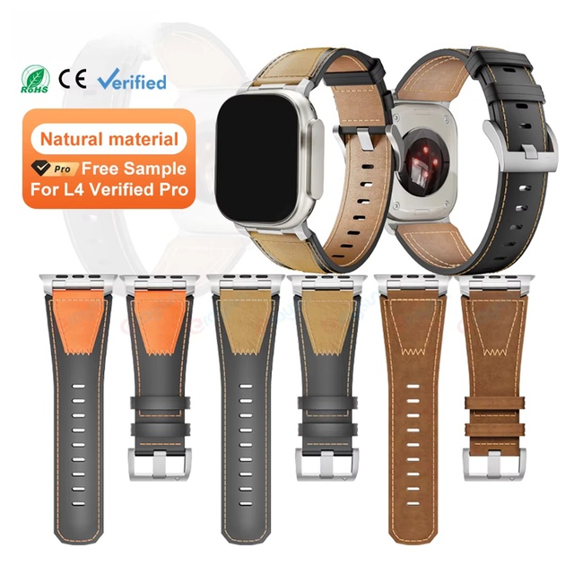 HUANLONG Smart Watch Band Series 10/9/8 Ultra 2/1 42mm/44mm/45mm/49mm Luxury Metal Buckle Sports Breathable High Quality