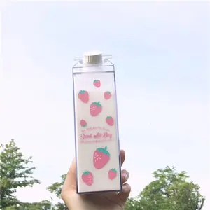 Kawaii — jolie bouteille d'eau rose, pour boisson au lait, protéine de lactosérum, flacon en plastique pour le Fitness et bon pour sportif, conteneur en titane