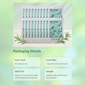 Para Airy Fit Tea Tree Face Sheet Mask 20 hojas Paquete a granel Suministro directo de fábrica MOQ bajo para todo tipo de piel - Product Image 5