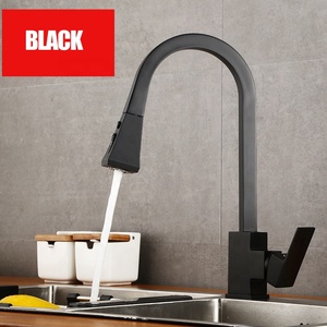 New Smart Automatic Sensor Matte Black Brass Deck-mounted <strong>Square</strong> Pull Out Kitchen Sink Faucet Cold Hot Water Mixer <strong>Tap</strong> XR1123 - Product Image 2