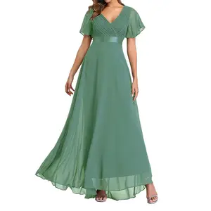 מותאם אישית גבירותיי קיץ קצר שרוול יוקרה פורמליות שמלות ערב אלגנטי נשים המפלגה ארוכה שמלה