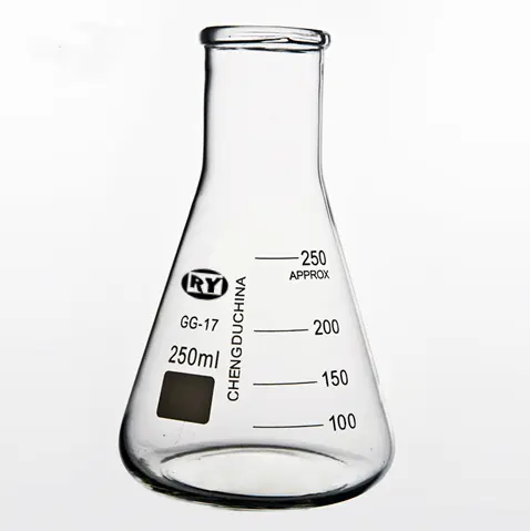 Botella de vidrio de laboratorio de 5ml a 5000ml, termo cónico de pared pesada